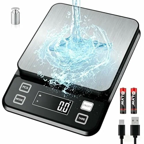 Báscula de cocina recargable Diyife 0,1 g/10 kg, IP67