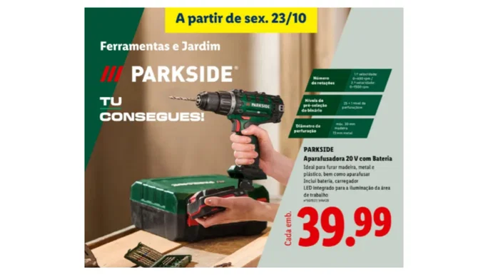 Destornillador de 20 V con batería.