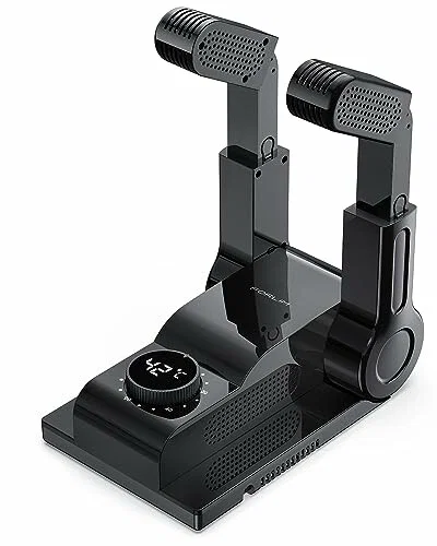 FORLIM Secador de Zapatos Eléctrico, Soporte Regulable 180°, Temporizador, Negro