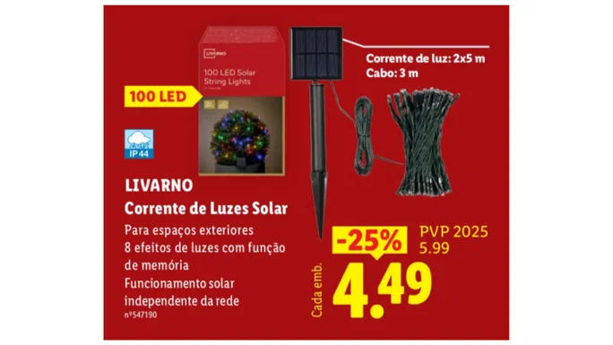 Cadena de luces solares 100 LED