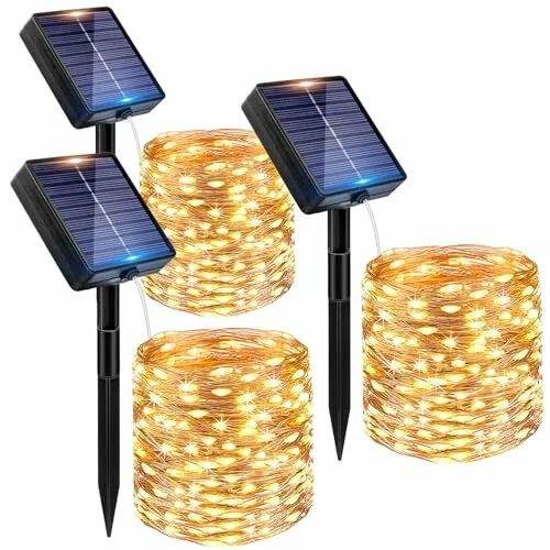 Peasur 3 Guirnaldas de Luz Solar, 12 m, 120 LED, IP65