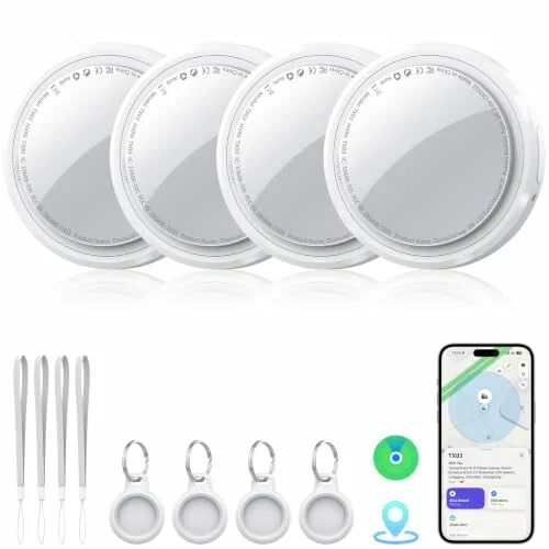 QCOQ Smart Air Tracker Tag TX03, paquete de 4, compatible con Apple Find