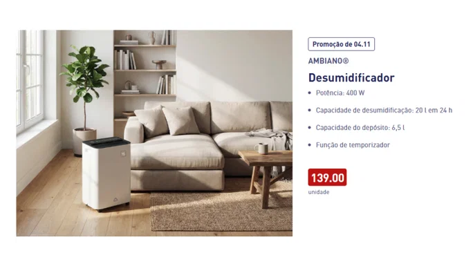 deshumidificador 20L