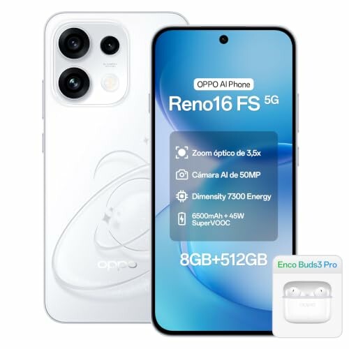 OPPO Reno16 FS 5G 8 GB RAM + 512 GB, Blanco Pop