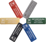 Placa de matrícula de drones de 30×10 mm para el logotipo e-ID EASA, número de registro, insignias de drones grabadas con láser, aluminio anodizado rojo, hasta 3 líneas