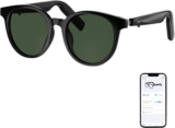 GetD Gafas Bluetooth, Gafas Inteligentes con Orejas Abiertas, Gafas de Sol polarizadas Redondas Grandes, Gafas de Audio Bluetooth 5.4, Antifugas de Sonido, reducción de Ruido de Llamadas, Lentes
