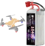 SSCYHT Batería de Litio de 22,2 V 6S Batería de polímero Litio 6S Baterías para Drones 22,2 V Baterías Recargables 9800 mAh, 9200 mAh y 10400 mAh con Puerto XT60-U,22.2v10400mah t Plug