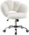 Yaheetech Office Desk Chair Swivel Back White Cloud Design | Ergonomic Armless Office Chair, Height Adjustable Chair, Boucle Fabric Chair, Swivel Wheels, Distinctive Style