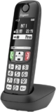 Gigaset E275 – Wireless DECT Phone – Easy-to-Use Keyboard – Hearing Aid Compatible – Keyboard and Large Buttons – Illuminated Black and White Graphic Display, Black [Spanish Version]