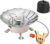 Camping Stove | Portable Camping Kitchen – Adjustable Piezo Ignition Stainless Steel Floral Wind Guard For Hiking And Mountaineering