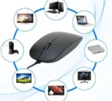 Ratón óptico delgado con cable USB, ratón para ordenador, ratón de 3 botones de 1600 ppp, alta precisión, diseño ergonómico, silencioso, con cable, compatible con PC con Windows, portátil, ordenador