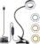 KNAMKY LED Desk Lamp, Clip on Lights with USB Charging Port, 3 Colors Eye Protection, 10 Brightness, 360° Dimmable Reading Light for Kids, Laptop, Office