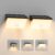 Smiling Shark WL-06 Outdoor Solar Light, 2 Pieces Solar LED Spotlights with Motion Sensor 4 Modes & 120° Lighting IP65 Waterproof Solar Wall Lamp for Garden Fence Patio, Warm White