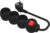 Simon – Multiple Base, Flat Socket Strip, 3 x 16 A Sockets, Plug with Ground Socket and On/Off Switch, 1.5 Metre Cable, Black