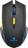 NGS GMX-200 Ratón Gaming Inalámbrico con Iluminación LED, 6 Botones, Sensor Óptico Ajustable, Compatible con PC y Portátiles/PS/Xbox/Nintendo Switch/Tablets/Teléfonos, Precisión y Control, Negro