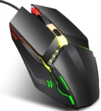 Ratón para juegos con cable Ratones para juegos de PC Ratones negros para computadora RGB retroiluminado Ratón óptico luminoso colorido para juegos Diseño ergonómico 4D Piezas de computadora