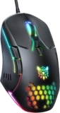 Ratón para juegos, ratón de nivel básico para PC con cable con retroiluminación RGB y DPI ajustable, ratón ergonómico para ordenador portátil de oficina, ratón de ordenador con 7 botones