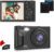 Digital Camera, FHD Camera with 32GB Card, Lanyard, 16X Zoom Anti-Shake, 48MP Portable Compact Camera, Gift for Students Kids Teens (Dark Black, 4K)