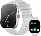 Leo-3000 White Smart Watch for Men Women, 1.85″ AMOLED Screen, Bluetooth Calls, Titanium Body, IP68 Waterproof Fitness Tracker, 100+ Sports Modes