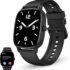 hama | Smartwatch para Hombre y Mujer (Smartwatch con Pantalla Táctil, 100 Tipos de Actividades. Ritmo Cardíaco, Sueño, Estrés, Calorías) Negro