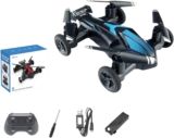 EMEBAY RC Drone/Coche Radiocontrolado Bi-Modo Tierra-Aire 2.4G H103, 2-en-1 Quadcopters UAV RC Helicóptero Tierra y Aire Modo sin Cabeza Despegue Un Toque Aterrizaje Juguete de Regalo