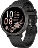 Reloj inteligente para mujer, pantalla AMOLED de 1,19 pulgadas con frecuencia cardíaca/oxígeno en sangre/monitor de sueño, reloj contador de pasos impermeable IP68 con más de 100 deportes