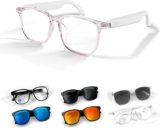 Xmenha Gafas de sol inteligentes con Bluetooth para mujeres y hombres, con altavoces, Bluetooth 5.3, lentes de audio con dientes azules