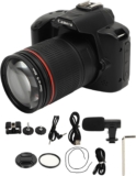 64MP 4K HD Visión nocturna WiFi Pantalla a color IPS de 3 pulgadas Zoom digital de 16x Cámara gran angular de 120 grados con luz de relleno para entusiastas de la fotografía Vloggers
