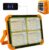 CREATESTAR Luz de trabajo solar LED de 100 W, reflector portátil de 10000 lm con 4 modos de luz, impermeable IP66, función de banco de energía, duración de la batería de 24 horas