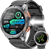 Reloj inteligente AMOLED GPS para hombre de 36 mm con contestar/hacer llamadas, 170 modos deportivos, brújula, linterna LED, frecuencia cardíaca, monitor de estrés, reloj deportivo, reloj