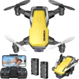 SIMREX X300C Mini Drone con cámara HD 720P, cuadricóptero RC plegable, retención de altitud, giro 3D, modo sin cabeza, control de gravedad y 2 baterías, regalos para niños adultos principiantes