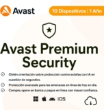 Seguridad Avast Premium 2025 | Antivirus 10 Dispositivos | 1 Año | Descarga digital