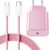 25W Fast Charging Charger for iPhone 14/14 Pro/14 Pro Max/14 Plus 13 12 11 SE XR X XS 8 7, USB C Carregador Quick Plug Adapter Charger Power with 2M Cable, Pink