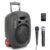 Ibiza – PORT8UHF-MKII-TWS – Portable speaker 8″/400 W MAX with 1 wired microphone and 1 UHF microphone, Remote control and carrying case – Bluetooth, USB, SD and TWS – 6-8 Hours of battery life