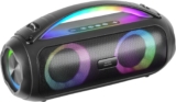 Mars Gaming MS-Pulse, Altavoz Bluetooth Portátil 50W RMS, Iluminación RGB, 2 Drivers Activos 93 mm + 2 Drivers Pasivos Ultra-Bass, Función Manos Libres, USB/MicroSD/AUX/FM, Asa y Correa, Negro