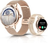 LES FLEURS Smart Watch for Women, 40mm Fitness Tracker with Bluetooth for Android iOS Phones, Smart Watch with Heart Rate/Sleep/SpO2 Monitor, Watch with