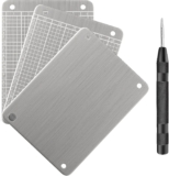 通用 Cartera de Criptomonedas de Acero, Cartera Bitcoin, Cartera de Hardware de Respaldo de Cartera fría, Compatible con Todos los Accesorios BIP39 (3 Placas), Plata, Plata metálica