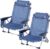 AKTIVE Pack of 2 Low Folding Beach Chairs, Reclining in 4 Positions, Anti-rollover with Cushion and Side Pocket, Lightweight Aluminium Structure, for the Beach or Garden, 51 x 45 x 76 cm (62290)